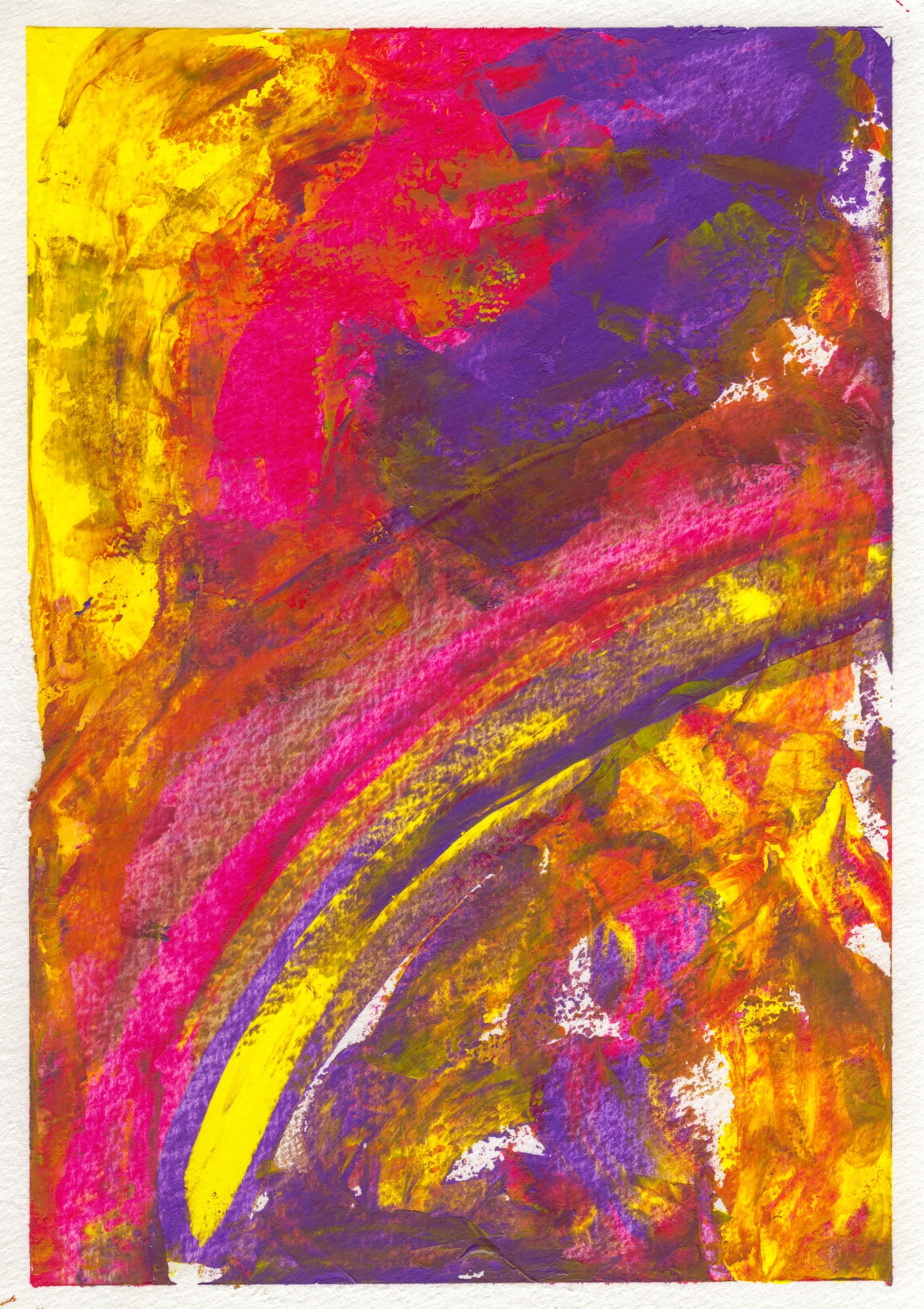 Pensamiento 01-C — a pink and yellow arc sweeping over violet and orange